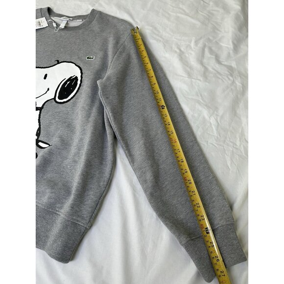 Lacoste X Peanuts Snoopy Graphic Fleece Sweatshirt Gray Unisex L NWT - Picture 10 of 11